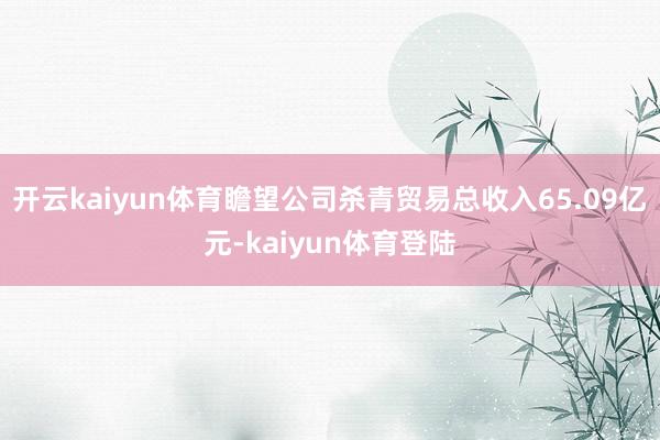 开云kaiyun体育瞻望公司杀青贸易总收入65.09亿元-kaiyun体育登陆