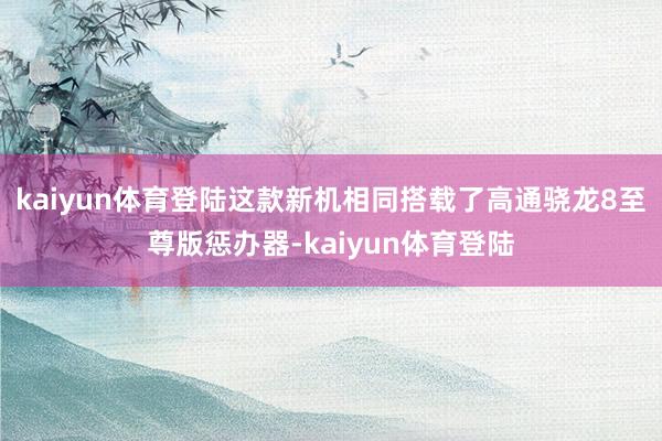 kaiyun体育登陆这款新机相同搭载了高通骁龙8至尊版惩办器-kaiyun体育登陆