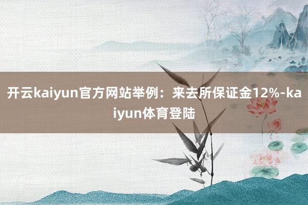 开云kaiyun官方网站举例：来去所保证金12%-kaiyun体育登陆