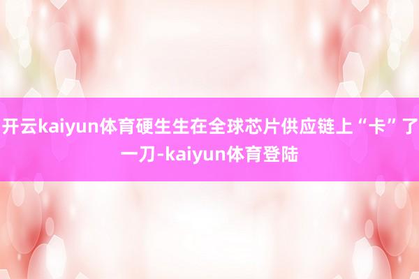 开云kaiyun体育硬生生在全球芯片供应链上“卡”了一刀-kaiyun体育登陆